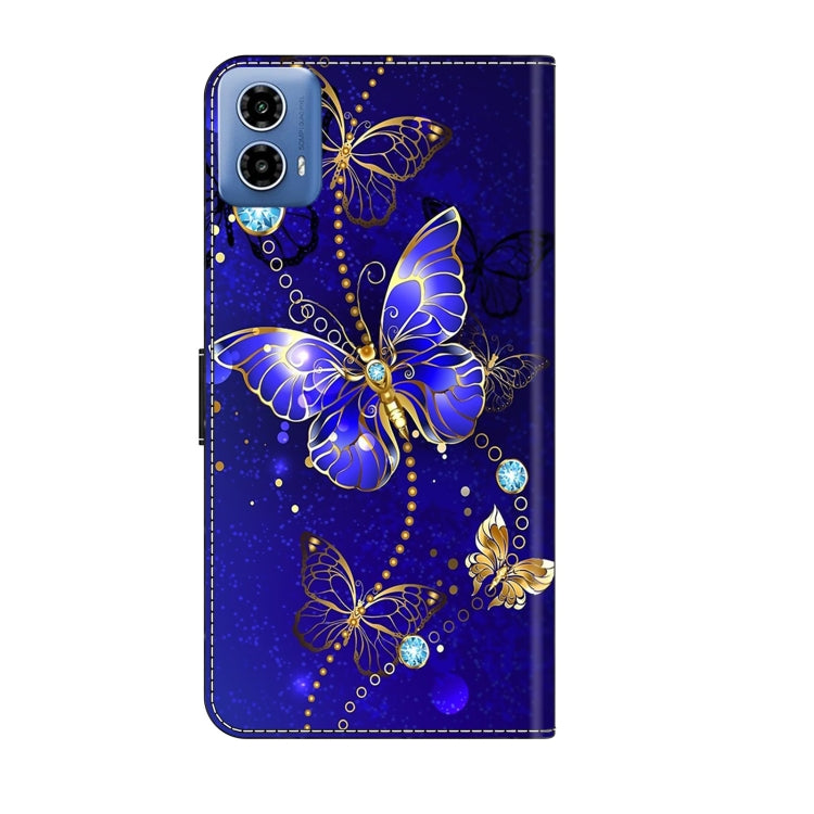 For Motorola Moto G24 Power Crystal 3D Shockproof Protective Leather Phone Case(Diamond Butterfly) - Motorola Cases by buy2fix | Online Shopping UK | buy2fix