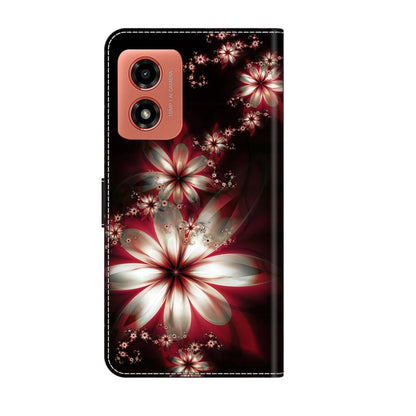 For Motorola Moto G04 Crystal 3D Shockproof Protective Leather Phone Case(Fantastic Flower) by buy2fix