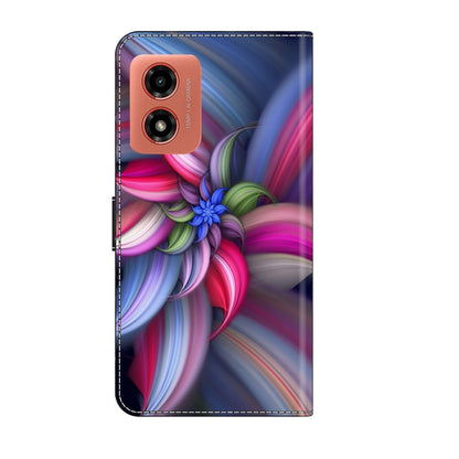 For Motorola Moto G04 Crystal 3D Shockproof Protective Leather Phone Case(Colorful Flower) - Motorola Cases by buy2fix | Online Shopping UK | buy2fix