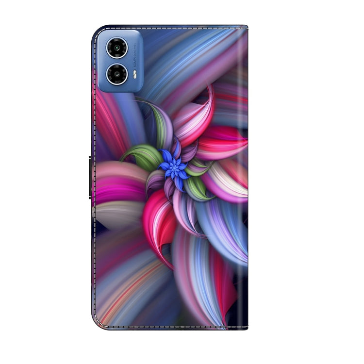 For Motorola Moto G34 Crystal 3D Shockproof Protective Leather Phone Case(Colorful Flower) - Motorola Cases by buy2fix | Online Shopping UK | buy2fix