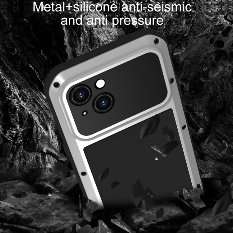 For iPhone 15 LOVE MEI Metal Shockproof Life Waterproof Dustproof Phone Case(White) - iPhone 15 Cases by LOVE MEI | Online Shopping UK | buy2fix