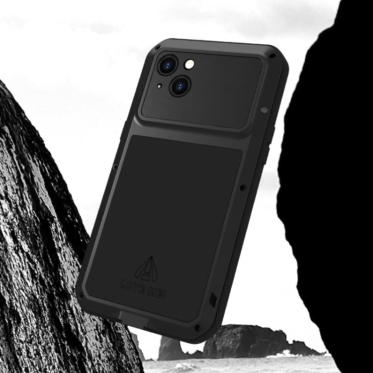 For iPhone 15 Plus LOVE MEI Metal Shockproof Life Waterproof Dustproof Phone Case(Black) - iPhone 15 Plus Cases by LOVE MEI | Online Shopping UK | buy2fix