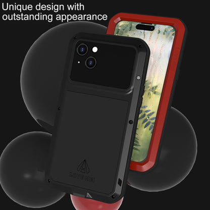 For iPhone 15 Plus LOVE MEI Metal Shockproof Life Waterproof Dustproof Phone Case(Black) - iPhone 15 Plus Cases by LOVE MEI | Online Shopping UK | buy2fix