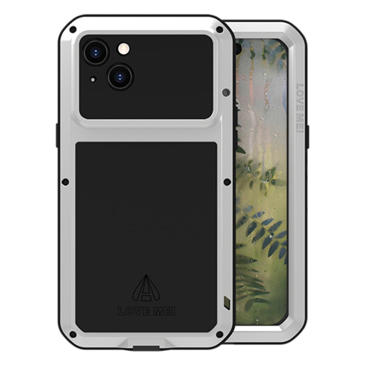 For iPhone 15 Plus LOVE MEI Metal Shockproof Life Waterproof Dustproof Phone Case(Silver) - iPhone 15 Plus Cases by LOVE MEI | Online Shopping UK | buy2fix