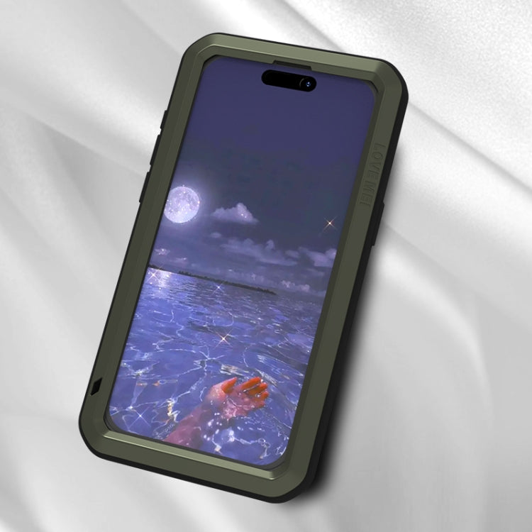 For iPhone 15 Pro Max LOVE MEI Metal Shockproof Life Waterproof Dustproof Phone Case(Black) - iPhone 15 Pro Max Cases by LOVE MEI | Online Shopping UK | buy2fix