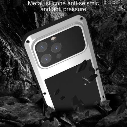 For iPhone 15 Pro Max LOVE MEI Metal Shockproof Life Waterproof Dustproof Phone Case(Silver) - iPhone 15 Pro Max Cases by LOVE MEI | Online Shopping UK | buy2fix