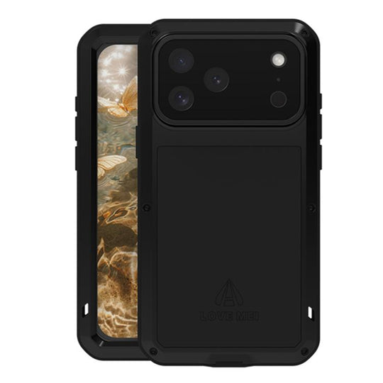 For iPhone 18 Pro Max / 17 Pro Max LOVE MEI Metal Shockproof Life Waterproof Dustproof Phone Case(Black)