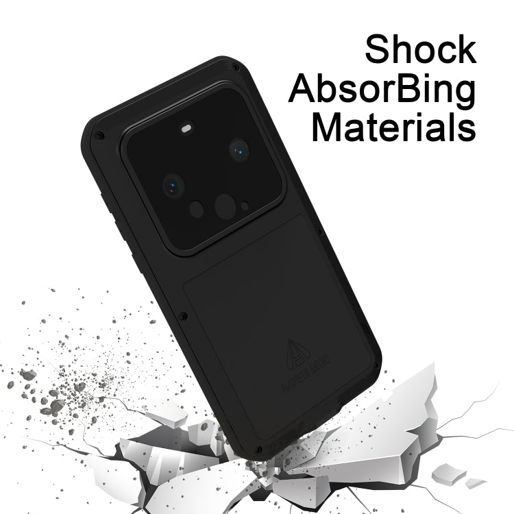 For Huawei Mate 60 LOVE MEI Metal Shockproof Life Waterproof Dustproof Phone Case(Black) - Huawei Cases by LOVE MEI | Online Shopping UK | buy2fix