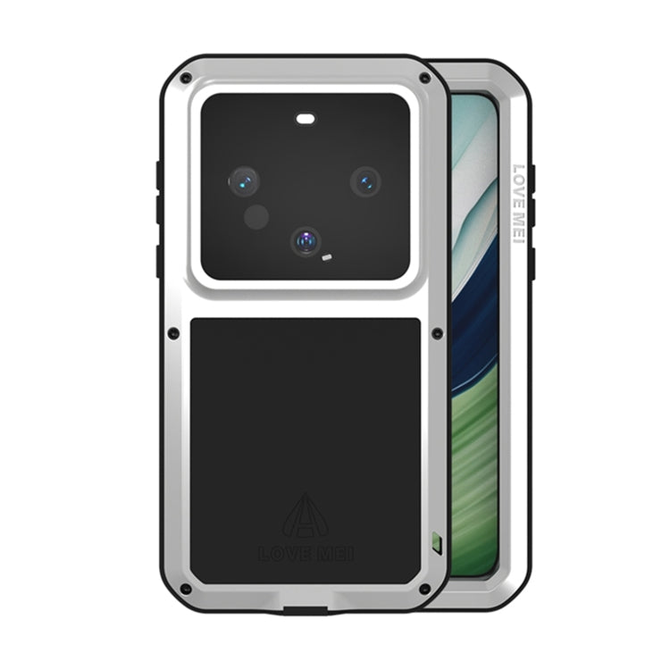 For Huawei Mate 60 LOVE MEI Metal Shockproof Life Waterproof Dustproof Phone Case(Silver) - Huawei Cases by LOVE MEI | Online Shopping UK | buy2fix