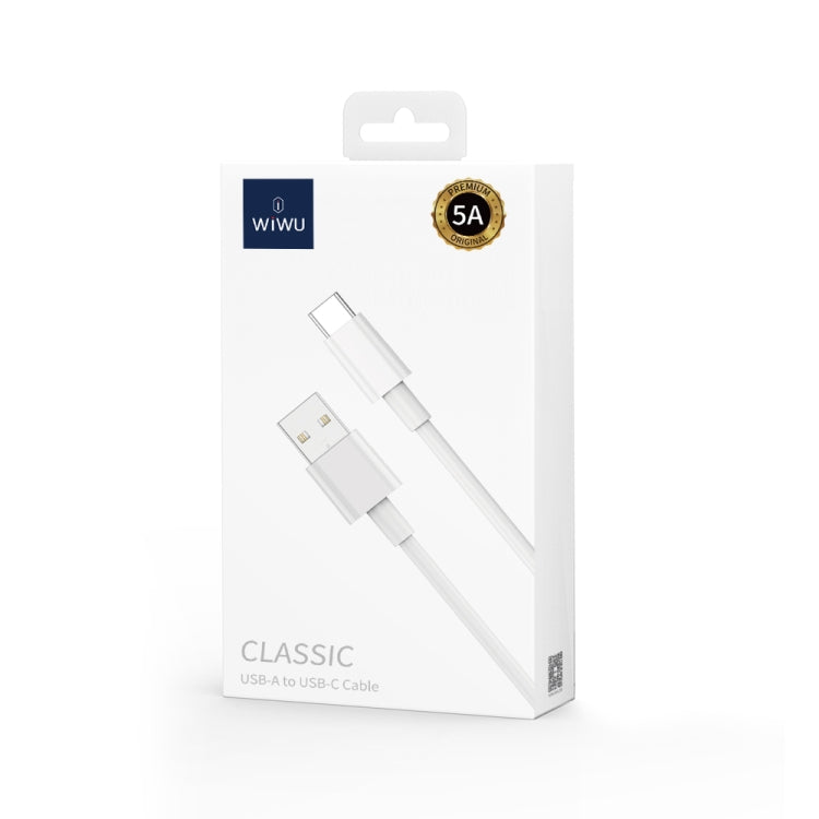 WIWU Wi-C007 5A USB to USB-C / Type-C Fast Charging Data Cable, Length: 1.2m(White) - USB-C & Type-C Cable by WIWU | Online Shopping UK | buy2fix