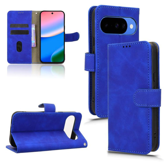 For Google Pixel 10 5G / 10 Pro 5G Skin Feel Magnetic Flip Leather Phone Case(Blue) - Google Cases by buy2fix | Online Shopping UK | buy2fix