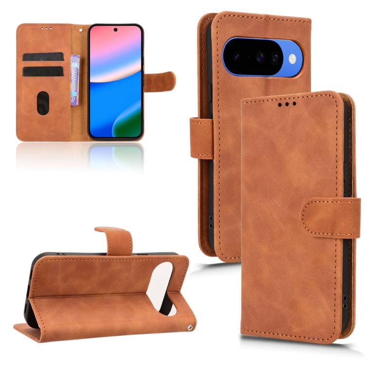 For Google Pixel 10 5G / 10 Pro 5G Skin Feel Magnetic Flip Leather Phone Case(Brown) - Google Cases by buy2fix | Online Shopping UK | buy2fix