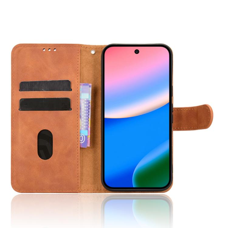 For Google Pixel 10 5G / 10 Pro 5G Skin Feel Magnetic Flip Leather Phone Case(Brown) - Google Cases by buy2fix | Online Shopping UK | buy2fix