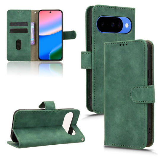 For Google Pixel 10 Pro XL 5G Skin Feel Magnetic Flip Leather Phone Case(Green) - Google Cases by buy2fix | Online Shopping UK | buy2fix