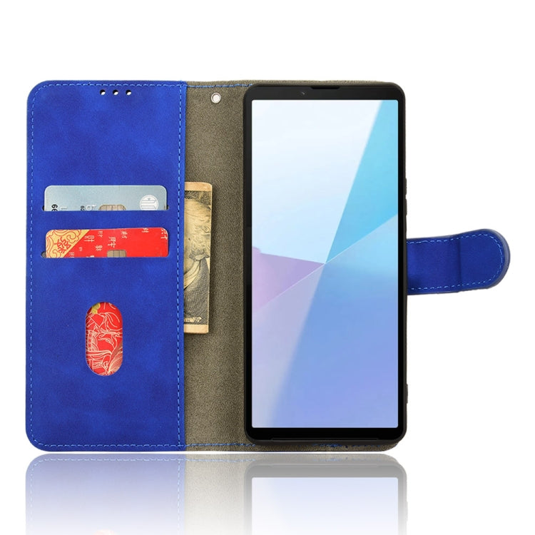 For Sony Xperia 10 VI 2024 Skin Feel Magnetic Flip Leather Phone Case(Blue) - Sony Cases by buy2fix | Online Shopping UK | buy2fix