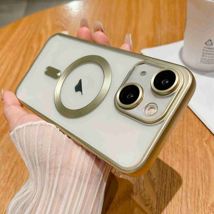 For iPhone 15 MagSafe Magnetic Frosted TPU Phone Case(Gold) - iPhone 15 Cases by buy2fix | Online Shopping UK | buy2fix