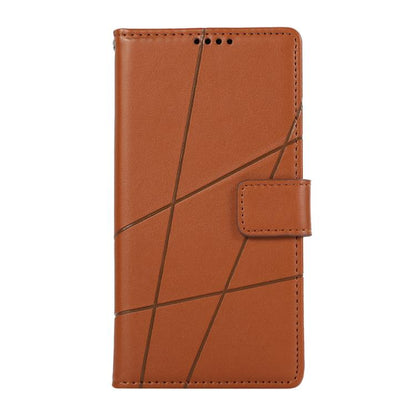 For iPhone Air PU Genuine Leather Texture Embossed Line Phone Case(Brown) - iPhone Air Cases by buy2fix | Online Shopping UK | buy2fix