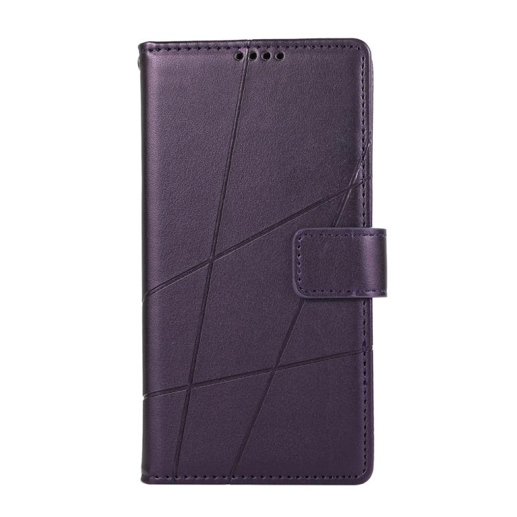 For iPhone Air PU Genuine Leather Texture Embossed Line Phone Case(Purple) - iPhone Air Cases by buy2fix | Online Shopping UK | buy2fix