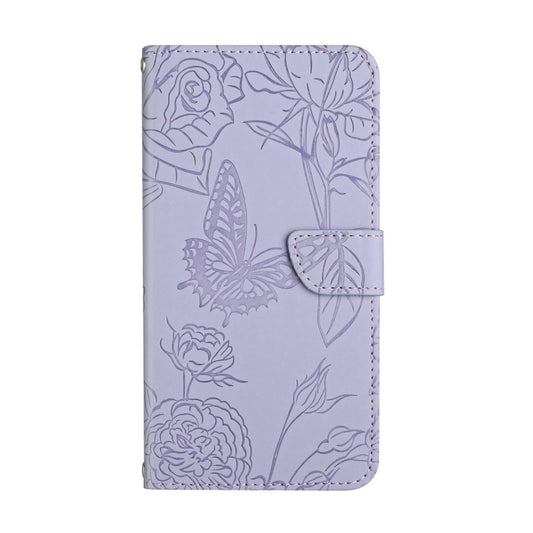 For Google Pixel 9 Skin Feel Butterfly Embossed Flip Leather Phone Case(Purple) by buy2fix