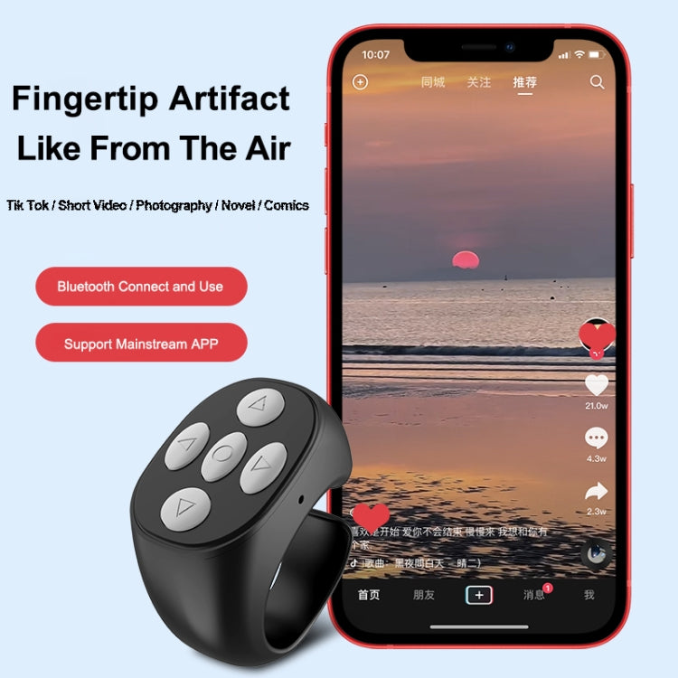 JX-05 5-button Bluetooth Remote Control Cellphone Smart Ring Remote Control(White) - Phone Remote Control by buy2fix | Online Shopping UK | buy2fix