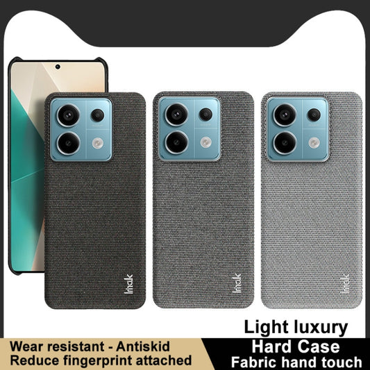 For Xiaomi Redmi Note 13 Pro 5G imak Ruiyi Series Cloth Texture PU + PC Phone Case(Dark Grey) by imak