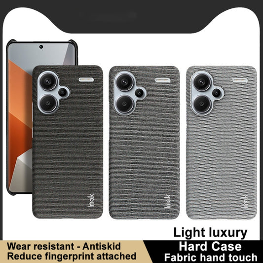 For Xiaomi Redmi Note 13 Pro+ 5G imak Ruiyi Series Cloth Texture PU + PC Phone Case(Dark Grey) by imak