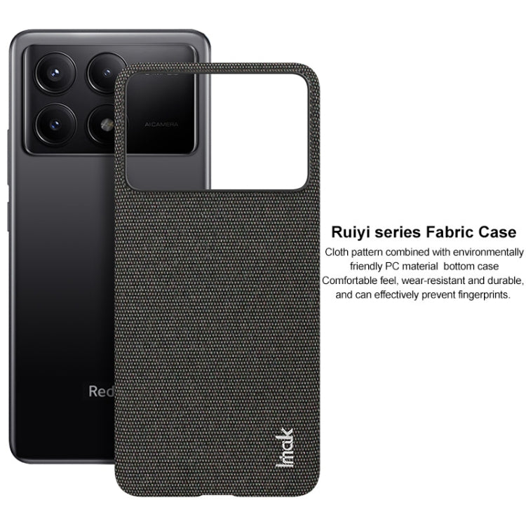 For Xiaomi Poco X6 Pro 5G/Redmi K70E 5G imak Ruiyi Series Cloth Texture PU + PC Phone Case(Dark Grey) - K70E Cases by imak | Online Shopping UK | buy2fix