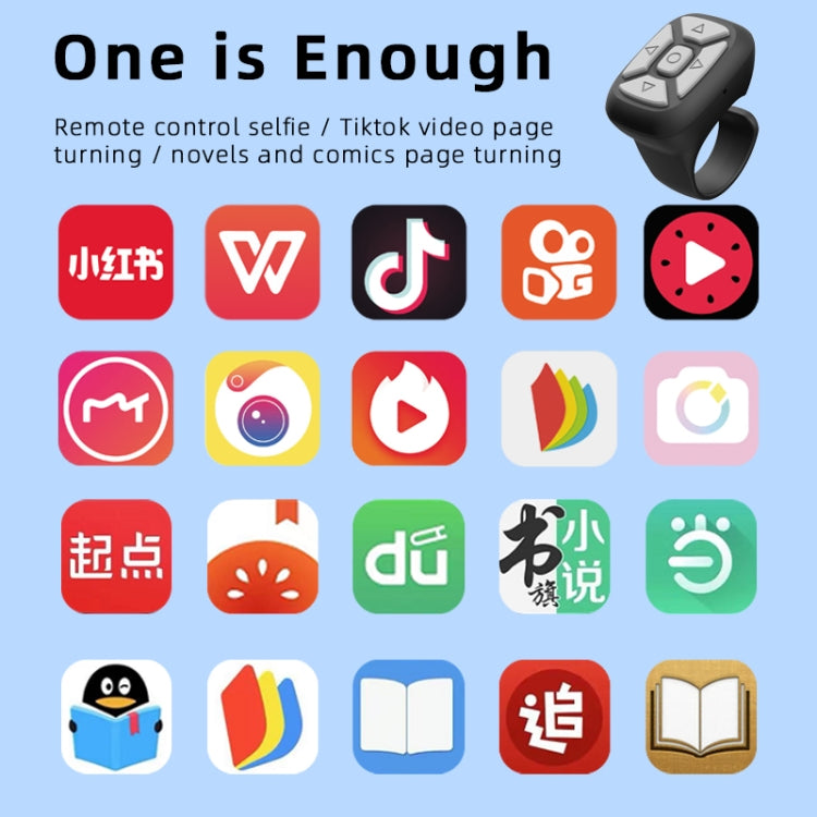 S18 Portable Smart Wireless Bluetooth Ring Remote Control(Black) - Phone Remote Control by buy2fix | Online Shopping UK | buy2fix