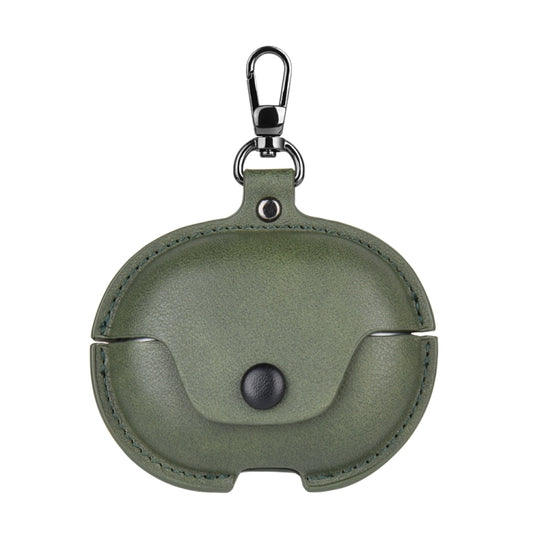 For Huawei FreeClip Business Leather Earphone Protective Case with Hook(Green)