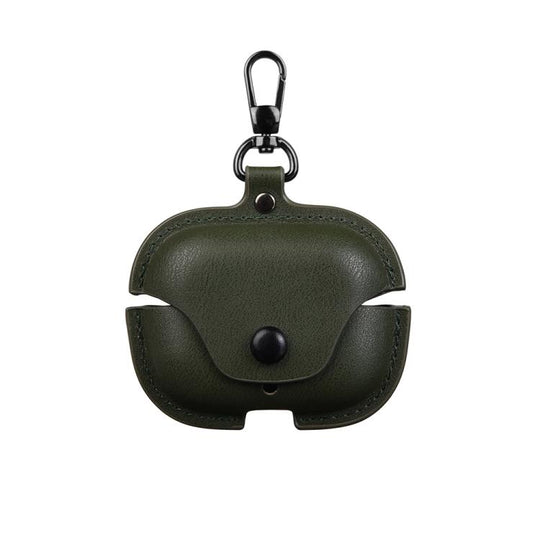 For Huawei FreeBuds SE 4 ANC Business Leather Earphone Protective Case with Hook(Green)
