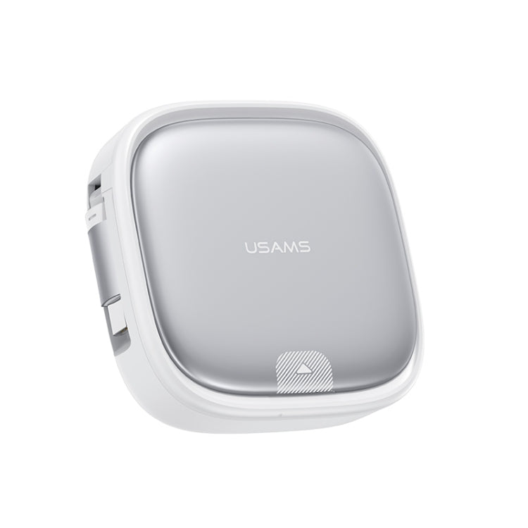 USAMS US-SJ650 U87 60W USB To Type-C To Type-C 8 Pin + Micro USB Multifunctional Telescopic Storage Box Data Cable, Length: 1m(Silver) - Multifunction Cable by USAMS | Online Shopping UK | buy2fix