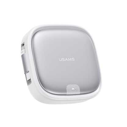 USAMS US-SJ650 U87 60W USB To Type-C To Type-C 8 Pin + Micro USB Multifunctional Telescopic Storage Box Data Cable, Length: 1m(Silver) - Multifunction Cable by USAMS | Online Shopping UK | buy2fix