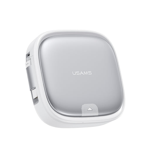 USAMS US-SJ650 U87 60W USB To Type-C To Type-C 8 Pin + Micro USB Multifunctional Telescopic Storage Box Data Cable, Length: 1m(Silver) - Multifunction Cable by USAMS | Online Shopping UK | buy2fix