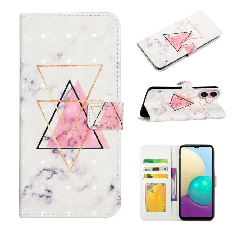 For iPhone 16 Oil Embossed 3D Drawing Leather Phone Case(Triangular Marble) - iPhone 16 Cases by buy2fix | Online Shopping UK | buy2fix