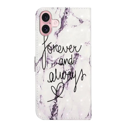 For iPhone 16 Plus Oil Embossed 3D Drawing Leather Phone Case(Words Marble) - iPhone 16 Plus Cases by buy2fix | Online Shopping UK | buy2fix