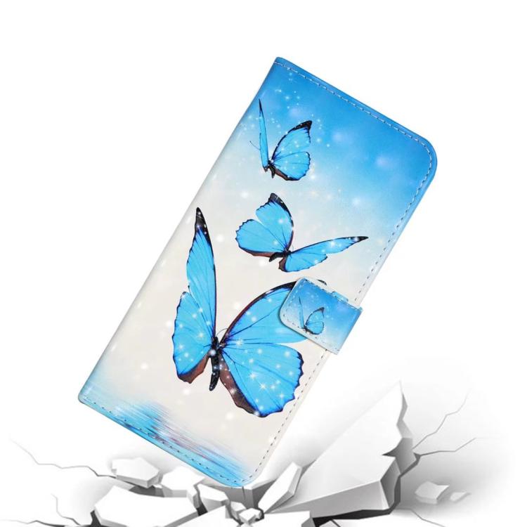 For iPhone 16 Pro Oil Embossed 3D Drawing Leather Phone Case(3 Butterflies) by buy2fix