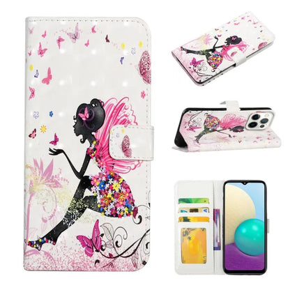 For iPhone 16 Pro Oil Embossed 3D Drawing Leather Phone Case(Flower Fairy) - iPhone 16 Pro Cases by buy2fix | Online Shopping UK | buy2fix