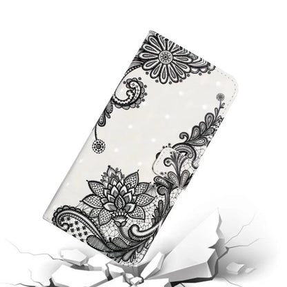 For iPhone 16 Pro Oil Embossed 3D Drawing Leather Phone Case(Lace Flower) - iPhone 16 Pro Cases by buy2fix | Online Shopping UK | buy2fix