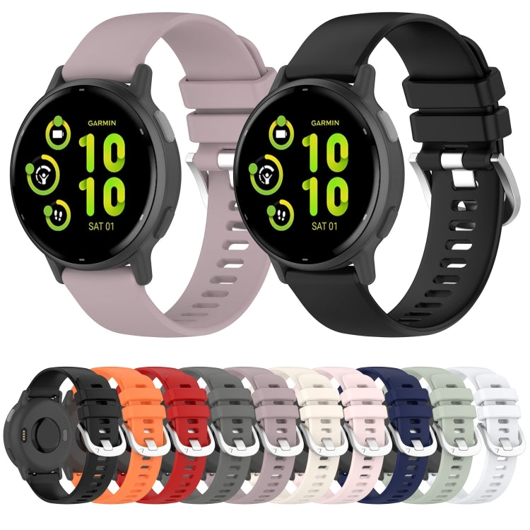 For Garmin vivoactive 5 / Active 5 20mm Silicone Watch Band(Black) - Watch Bands by buy2fix | Online Shopping UK | buy2fix