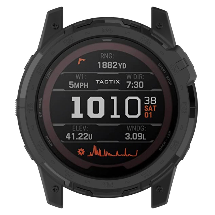 For Garmin Tactix 7 Amoled Armor Hollow TPU Watch Protective Case(Black) by buy2fix