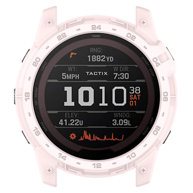 For Garmin Tactix 7 Amoled Armor Hollow TPU Watch Protective Case(Light Pink) by buy2fix