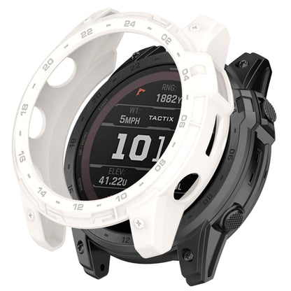 For Garmin Tactix 7 Amoled Armor Hollow TPU Watch Protective Case(Ivory White) by buy2fix