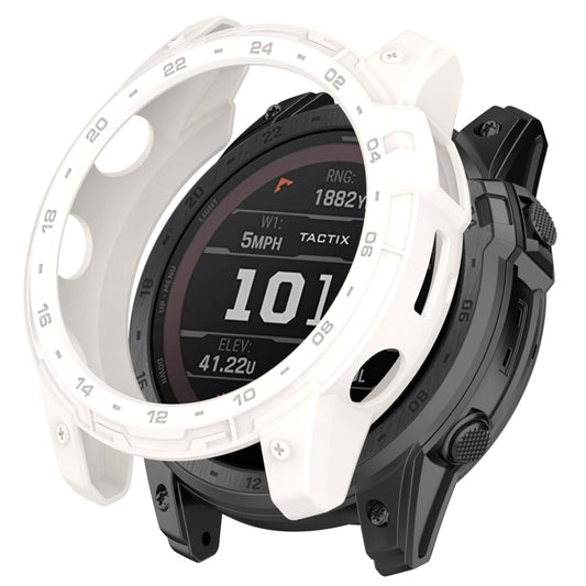 For Garmin Tactix 7 Amoled Armor Hollow TPU Watch Protective Case(Ivory White) by buy2fix
