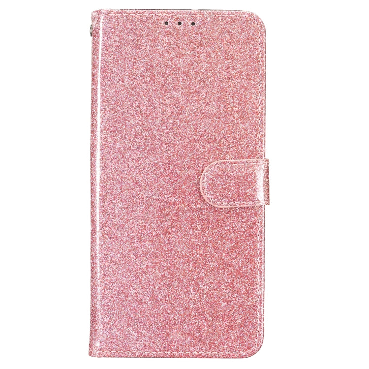 For Motorola Edge 2024 Glitter Powder Flip Leather Phone Case(Rose Gold) by buy2fix