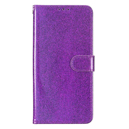 For Motorola Edge 2024 Glitter Powder Flip Leather Phone Case(Purple) - Motorola Cases by buy2fix | Online Shopping UK | buy2fix