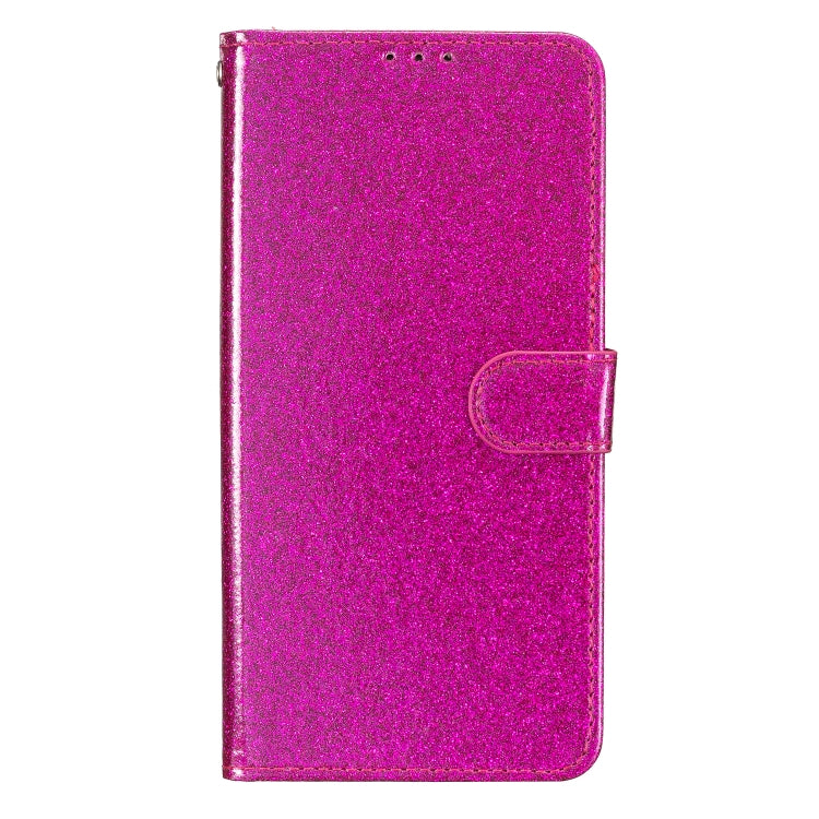 For Motorola Moto G Play 2024 Glitter Powder Flip Leather Phone Case(Rose Red) - Motorola Cases by buy2fix | Online Shopping UK | buy2fix