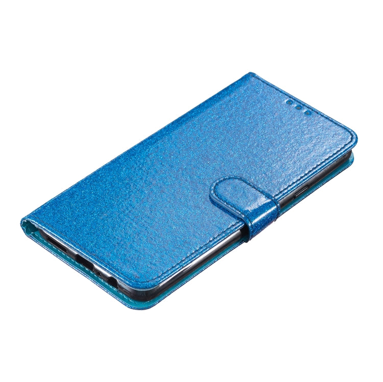 For Motorola Moto G Play 2024 Glitter Powder Flip Leather Phone Case(Blue) - Motorola Cases by buy2fix | Online Shopping UK | buy2fix