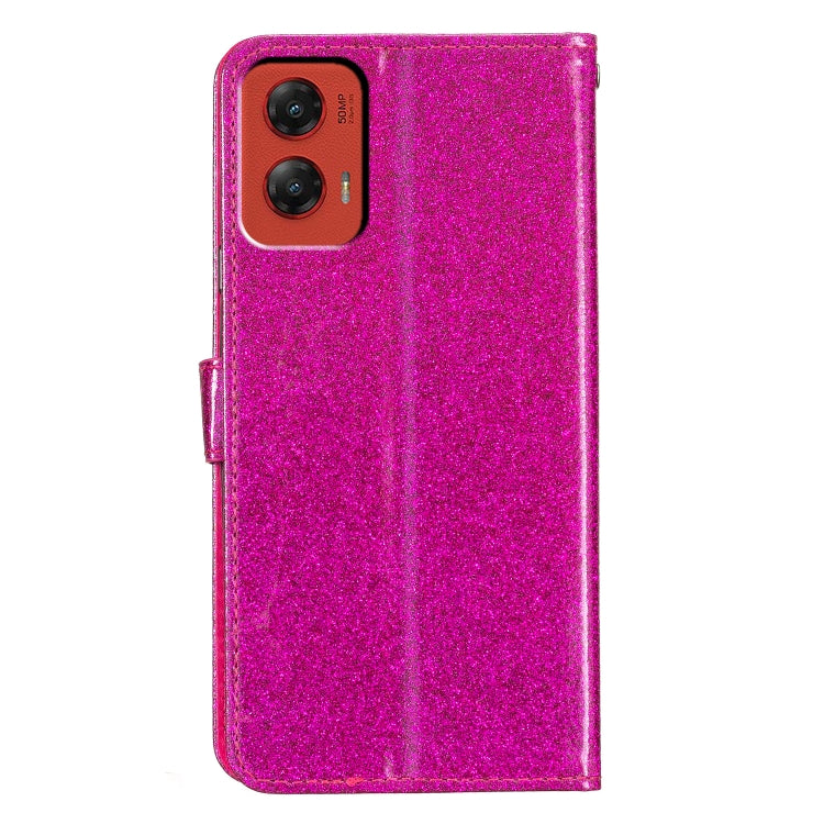 For Motorola Moto G Stylus 5G 2024 Glitter Powder Flip Leather Phone Case(Rose Red) - Motorola Cases by buy2fix | Online Shopping UK | buy2fix