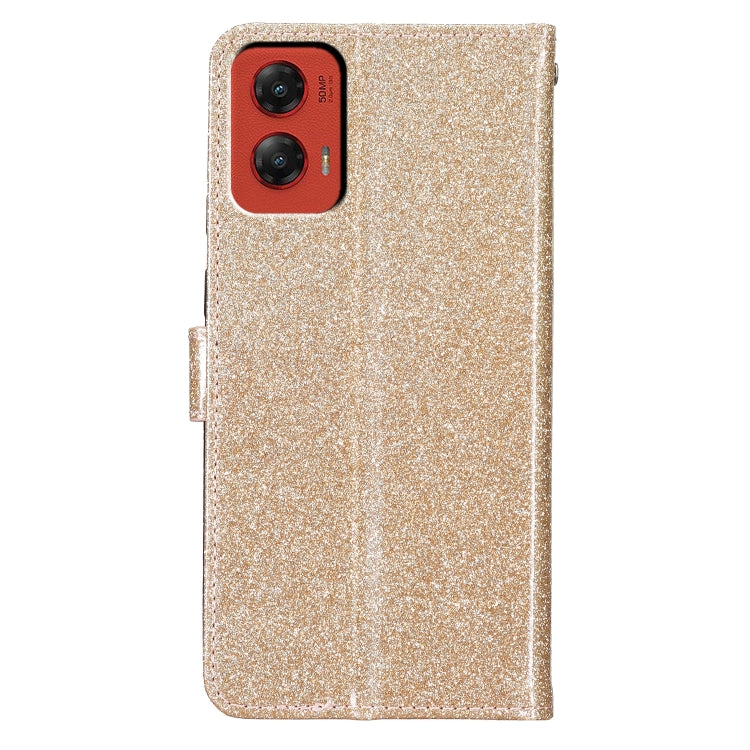 For Motorola Moto G Stylus 5G 2024 Glitter Powder Flip Leather Phone Case(Gold) - Motorola Cases by buy2fix | Online Shopping UK | buy2fix