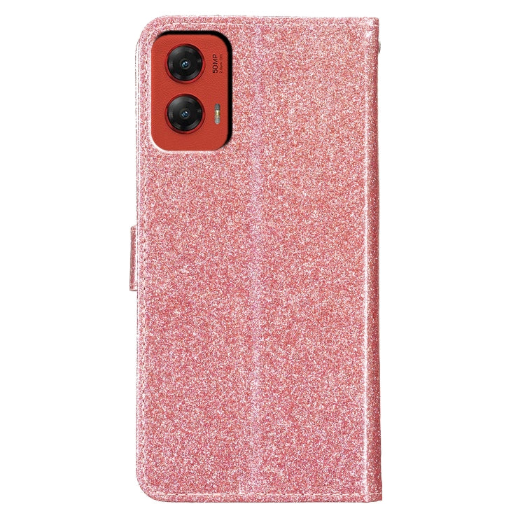 For Motorola Moto G Stylus 5G 2024 Glitter Powder Flip Leather Phone Case(Rose Gold) - Motorola Cases by buy2fix | Online Shopping UK | buy2fix